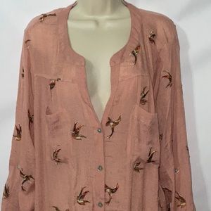 fig and flower shirt, Size 3X